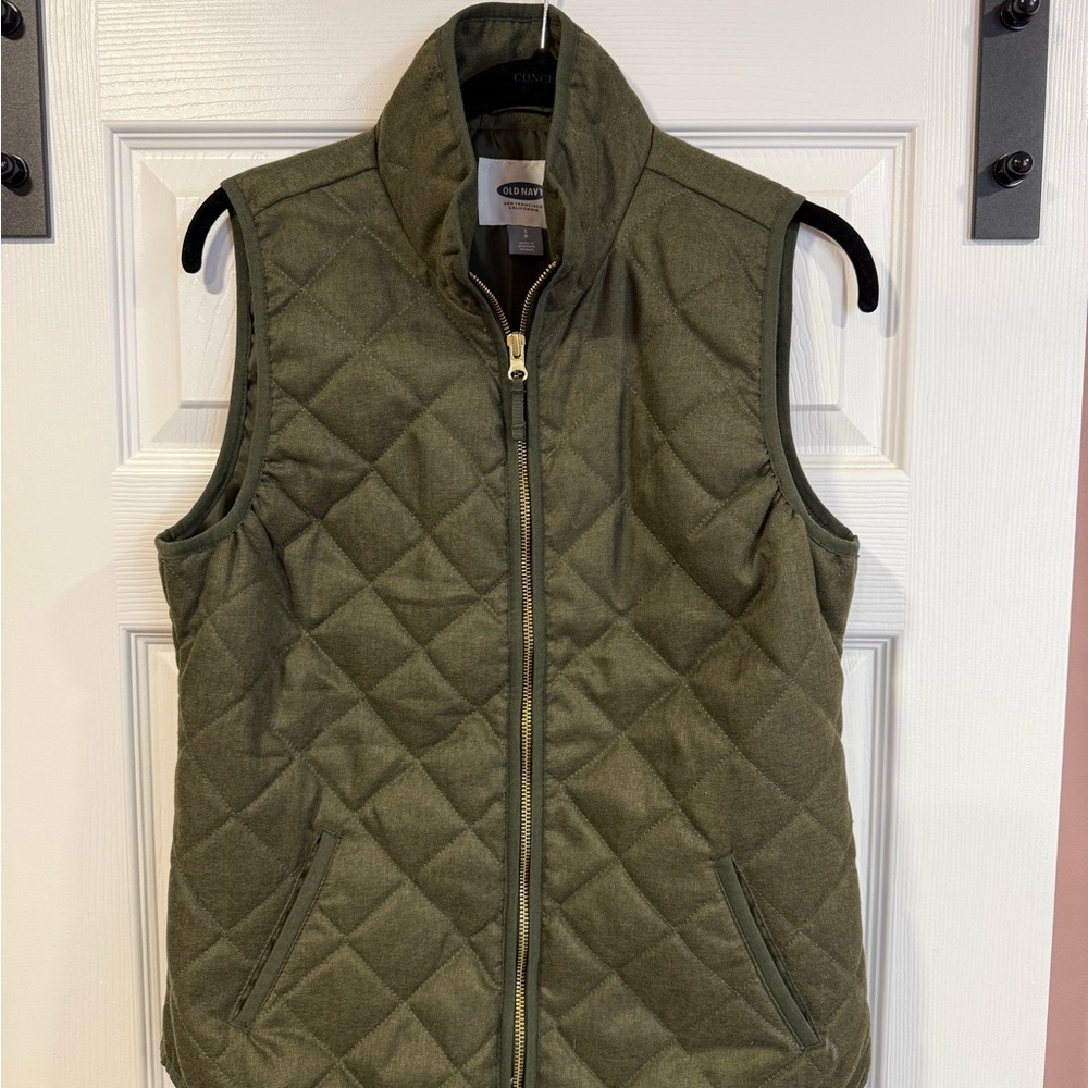 Old Navy Olive Green Quilted Vest
